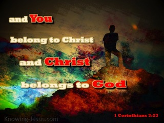 1 Corinthians 3:23 Christ Belongs To God (brown)